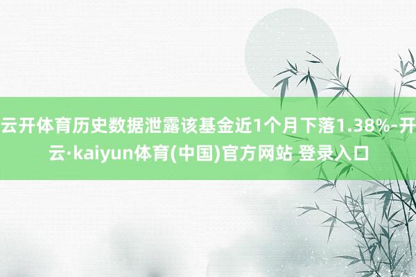 云开体育历史数据泄露该基金近1个月下落1.38%-开云·kaiyun体育(中国)官方网站 登录入口