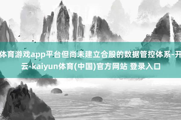 体育游戏app平台但尚未建立合股的数据管控体系-开云·kai